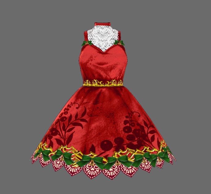 #VRoid 正式版(Stable)&Beta《クリスマスパーティドレス》ホーリーワンピースセット/Onepiece Dress Set for Christmas Holidaydress in SantaClause's style:#セシル変身