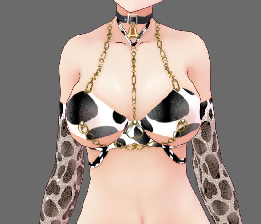 #VRoid β-made：セクシー♡ホルスタイン（乳牛）コスプレビキニ・ランジェリー/Sexy Cow's cosplay  lingerie