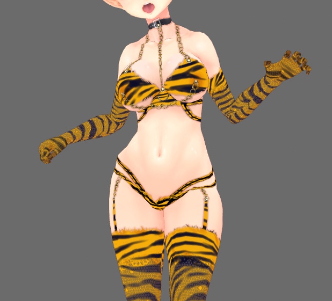 #VRoid 正式版(stable ver.)&Beta:セクシー♡タイガー(虎)コスプレビキニ・ランジェリー/Sexy Tiger's cosplay lingerie