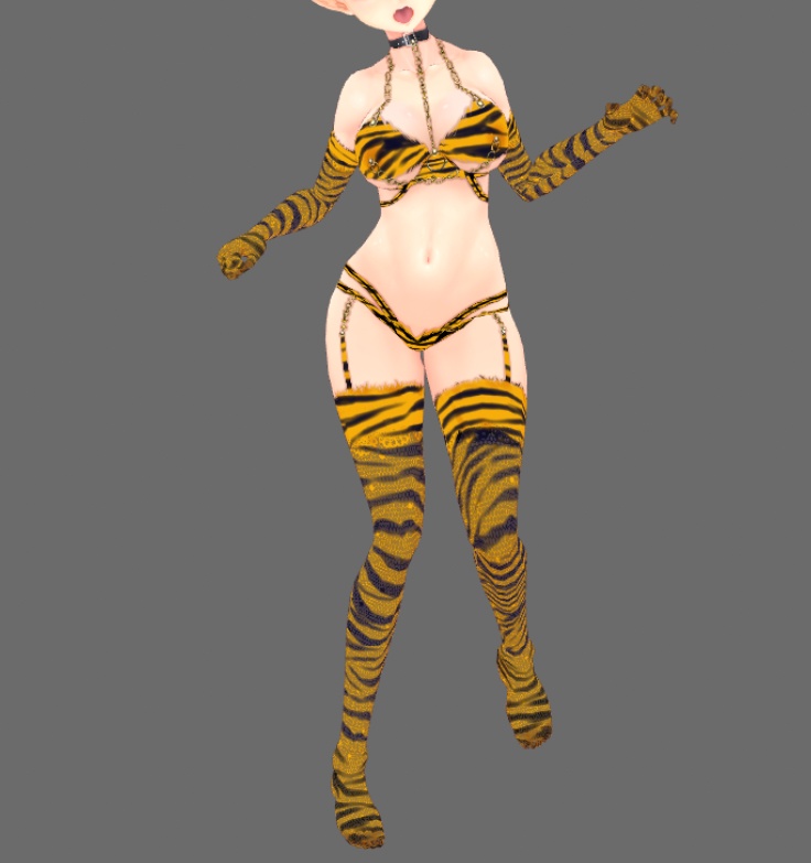 #VRoid 正式版(stable ver.)&Beta:セクシー♡タイガー(虎)コスプレビキニ・ランジェリー/Sexy Tiger's cosplay lingerie