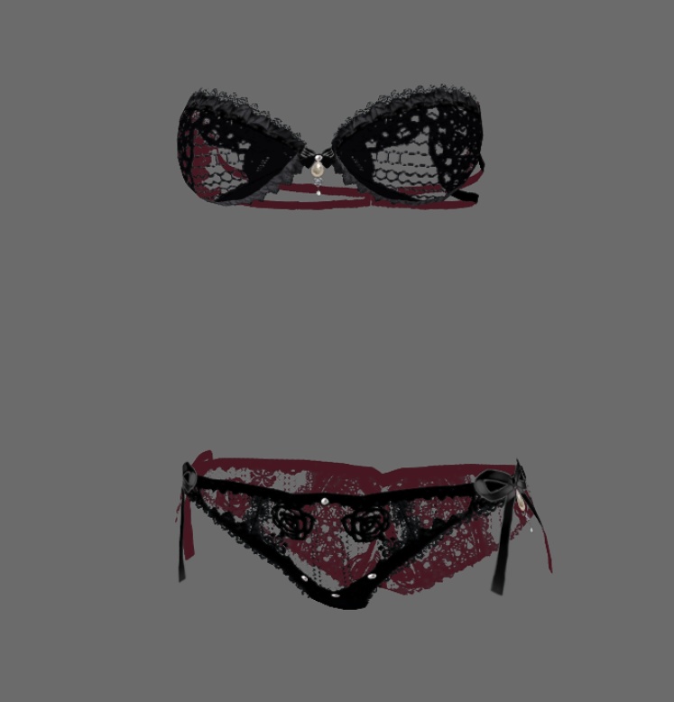 #VRoid 正式版(stable ver.)&Beta:《3Colors》:シースルーレースランジェリー3色セット/See-through lacy lingeries