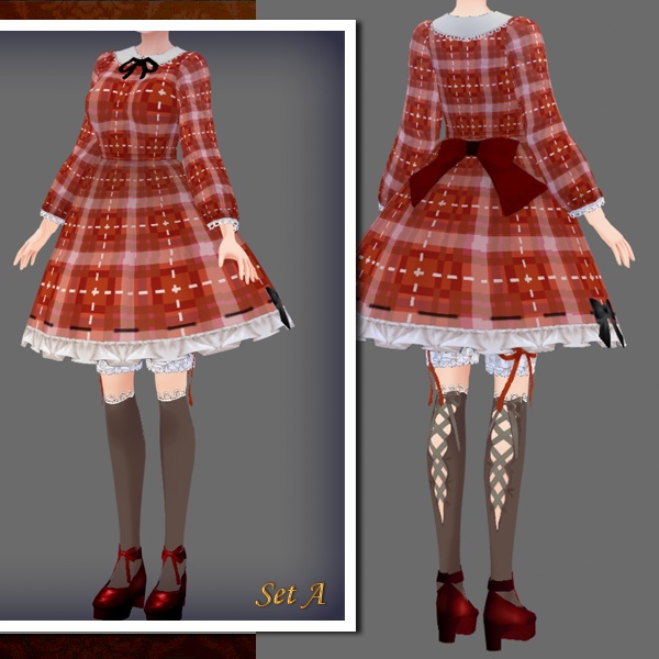 #VRoid β-made:秋色ワンピースセット/Onepiece outfits for the autumn days:#セシル変身