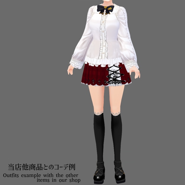 #VRoid正式版(stable ver.)&Beta:重ね着にも!シンプルロリィタブラウス/can use in Overlayerd Sytle!Simple Lolita Blouse #セシル変身