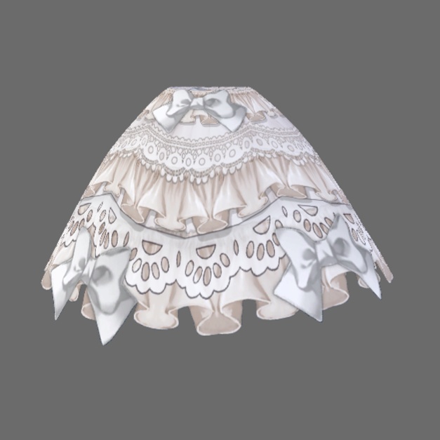 #VRoid 正式版(stable ver.):白は色替え可!フリルレースロリィタスカート/White is color changable! Frill lace lolita skirt: #セシル変身