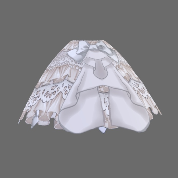 #VRoid 正式版(stable ver.):白は色替え可!フリルレースロリィタスカート/White is color changable! Frill lace lolita skirt: #セシル変身