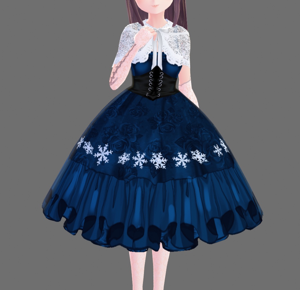 #VRoid 正式版(stable ver.)&Beta:スノウナイトJSKドレスセット/Snow Night JSK Dress Set:#セシル変身