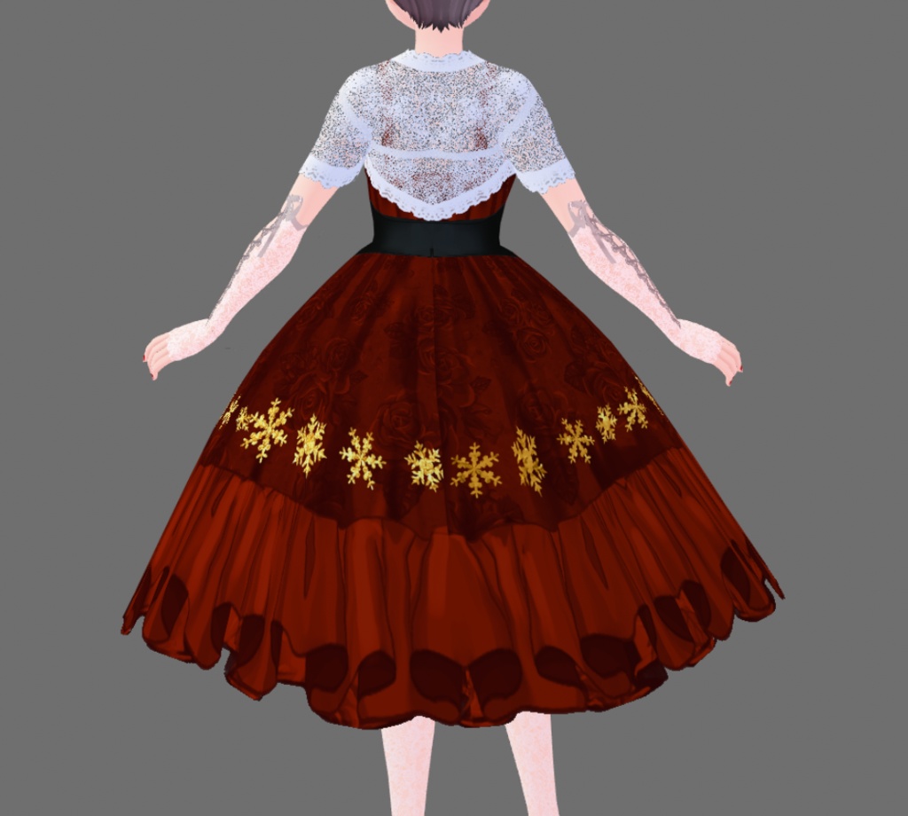 #VRoid 正式版(stable ver.)&Beta:スノウナイトJSKドレスセット/Snow Night JSK Dress Set:#セシル変身