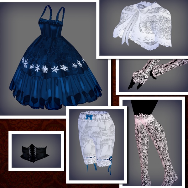 #VRoid 正式版(stable ver.)&Beta:スノウナイトJSKドレスセット/Snow Night JSK Dress Set:#セシル変身