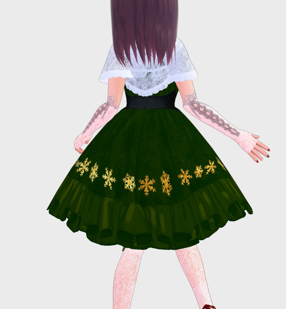 #VRoid 正式版(stable ver.)&Beta:スノウナイトJSKドレスセット/Snow Night JSK Dress Set:#セシル変身