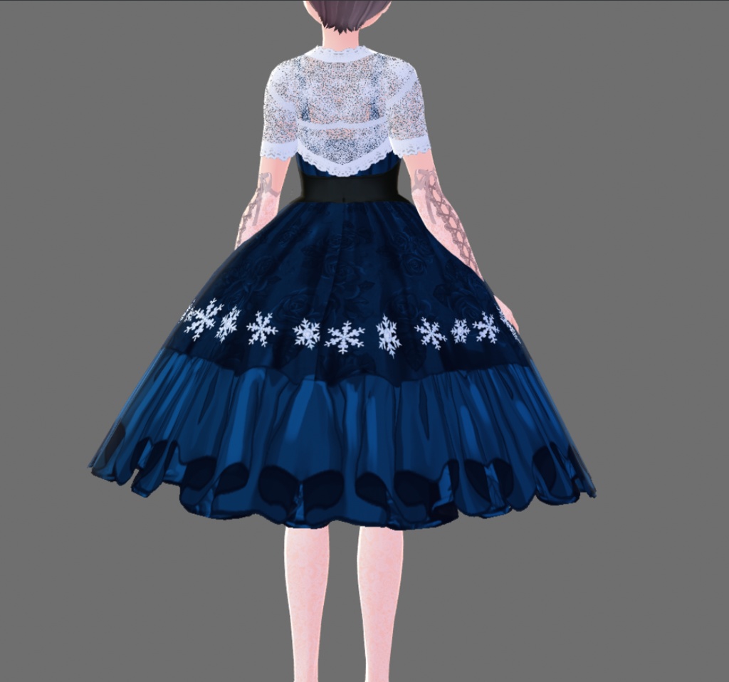 #VRoid 正式版(stable ver.)&Beta:スノウナイトJSKドレスセット/Snow Night JSK Dress Set:#セシル変身