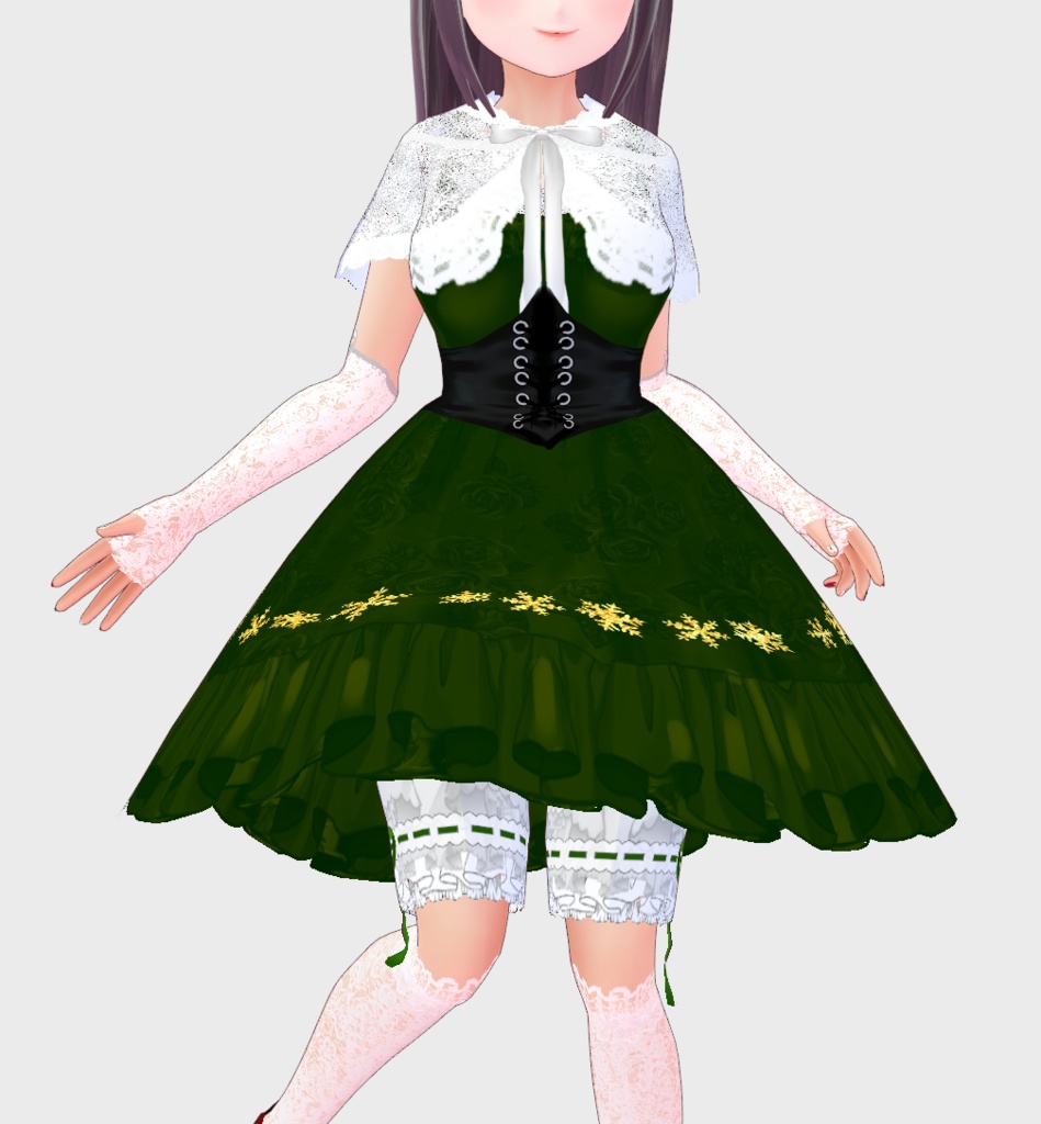 #VRoid 正式版(stable ver.)&Beta:スノウナイトJSKドレスセット/Snow Night JSK Dress Set:#セシル変身