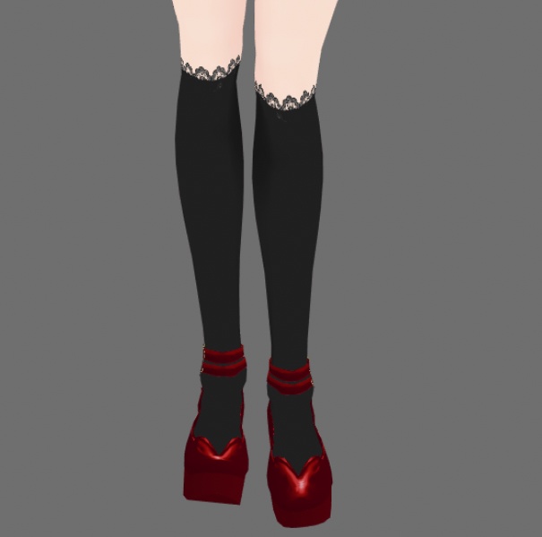 #VRoid 正式版(stable ver.)&Beta:後ろ編み上げ(レースアップ)ニーソックス/Back Lace-up Knee Socks