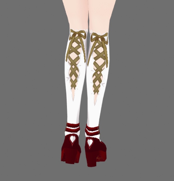 #VRoid 正式版(stable ver.)&Beta:後ろ編み上げ(レースアップ)ニーソックス/Back Lace-up Knee Socks