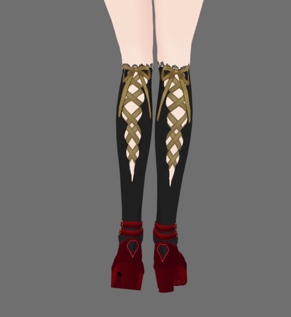 #VRoid 正式版(stable ver.)&Beta:後ろ編み上げ(レースアップ)ニーソックス/Back Lace-up Knee Socks