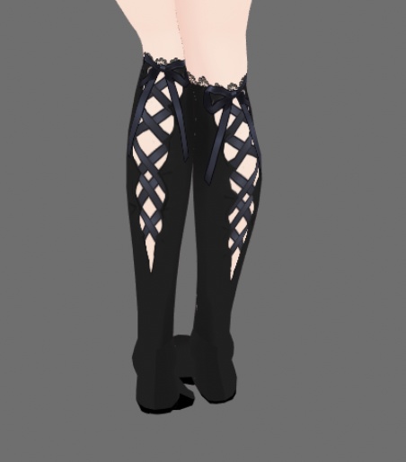 #VRoid 正式版(stable ver.)&Beta:後ろ編み上げ(レースアップ)ニーソックス/Back Lace-up Knee Socks