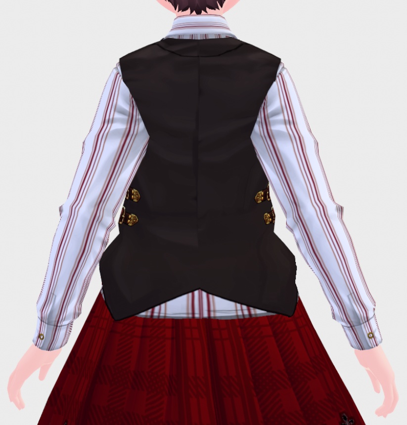 #VRoid 正式版(stable ver.):スチームパンク風制服ベスト&歯車リボン/Steam Punkish Uniform vest & gear motif Ribbon
