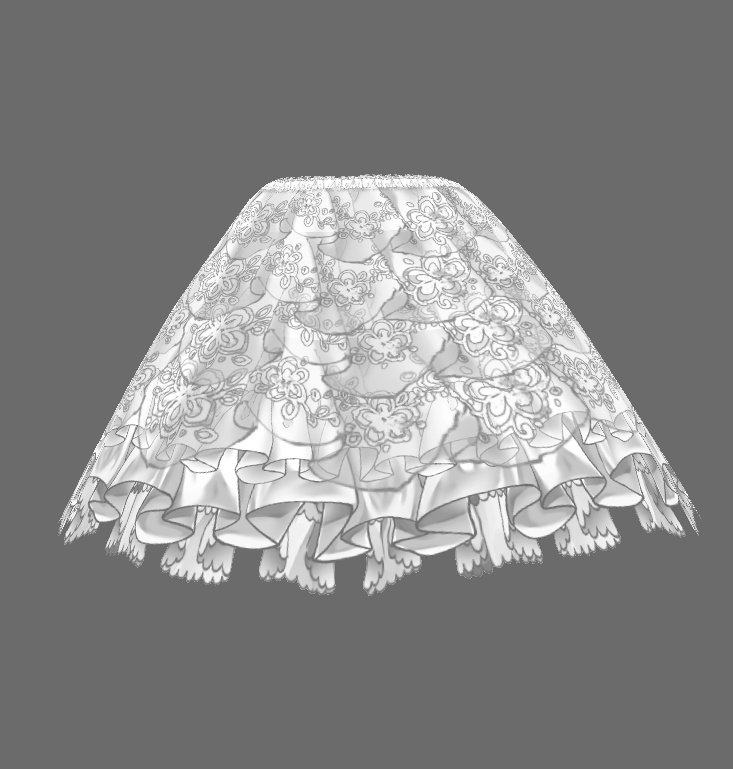 #VRoid :色替えできる基本のパニエ2種セット/Color changable Basic Paniers(Petticoats) :.vroidcustomitemファイルつき