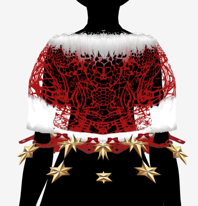 #VRoid 正式版(stable ver.)&Beta:レースとファーのホーリーポインセチアのペプラムボレロ/HolyPoinsettia Christmas Bollero with lace and fake-fur