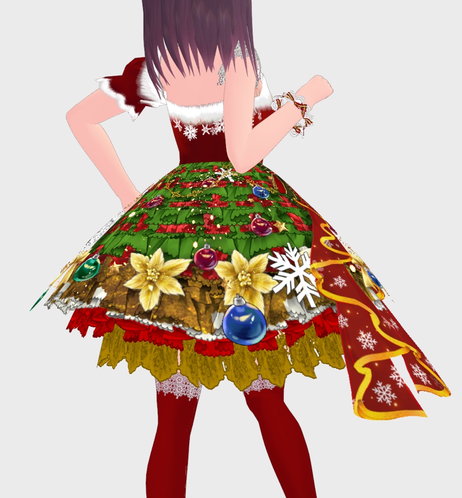 #VRoid 正式版(stable ver.)&Beta:クリスマスアイドルワンピースセット/Christmas Idol Dress Outfits:#セシル変身