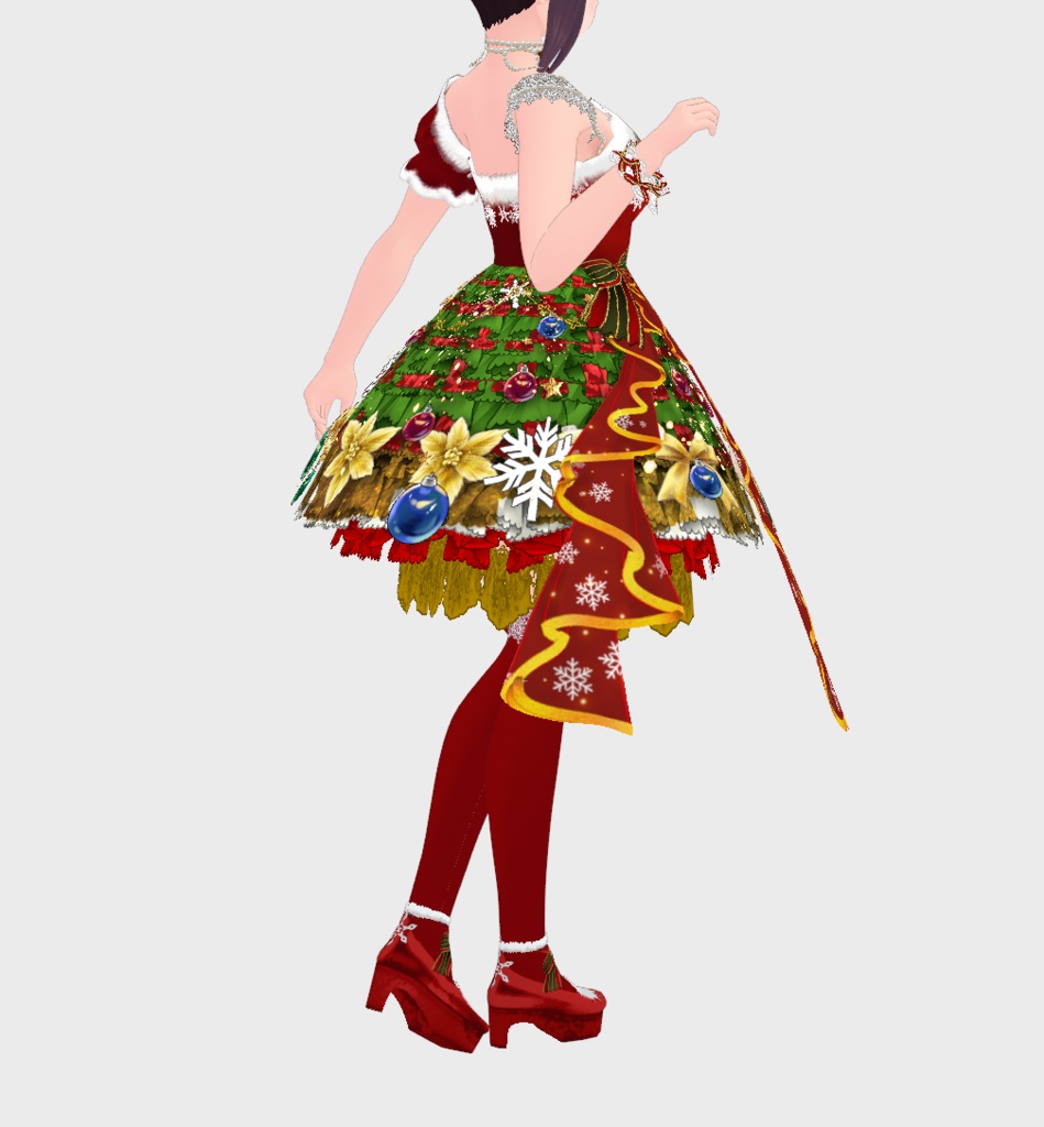 #VRoid 正式版(stable ver.)&Beta:クリスマスアイドルワンピースセット/Christmas Idol Dress Outfits:#セシル変身