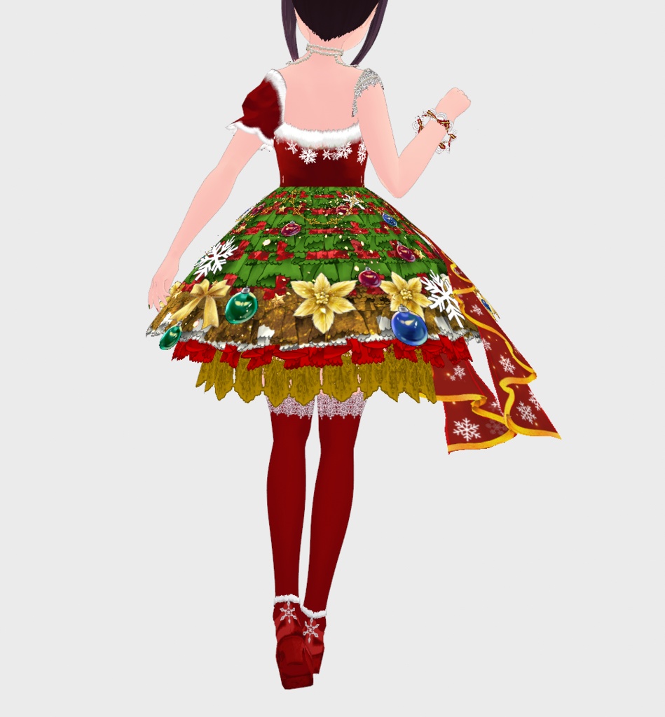#VRoid 正式版(stable ver.)&Beta:クリスマスアイドルワンピースセット/Christmas Idol Dress Outfits:#セシル変身