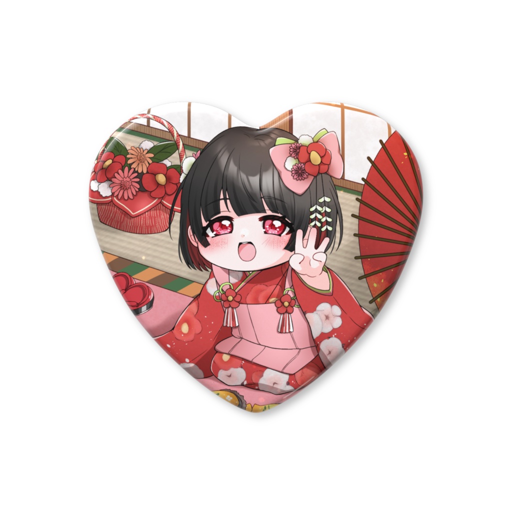 3周年 ハート缶バッジ