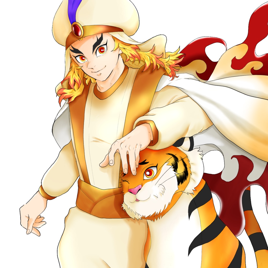 【鬼滅の刃】アラジン風 煉獄兄弟イメージ 缶ミラー※少しアップver.※