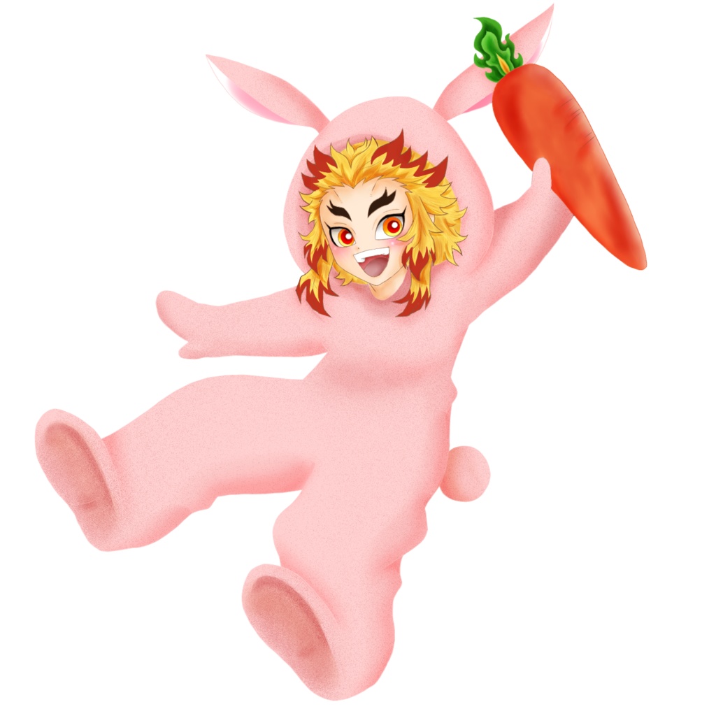 【鬼滅の刃】うさぎコス 煉獄杏寿郎イメージ アクリルキーホルダー※50㎜サイズ