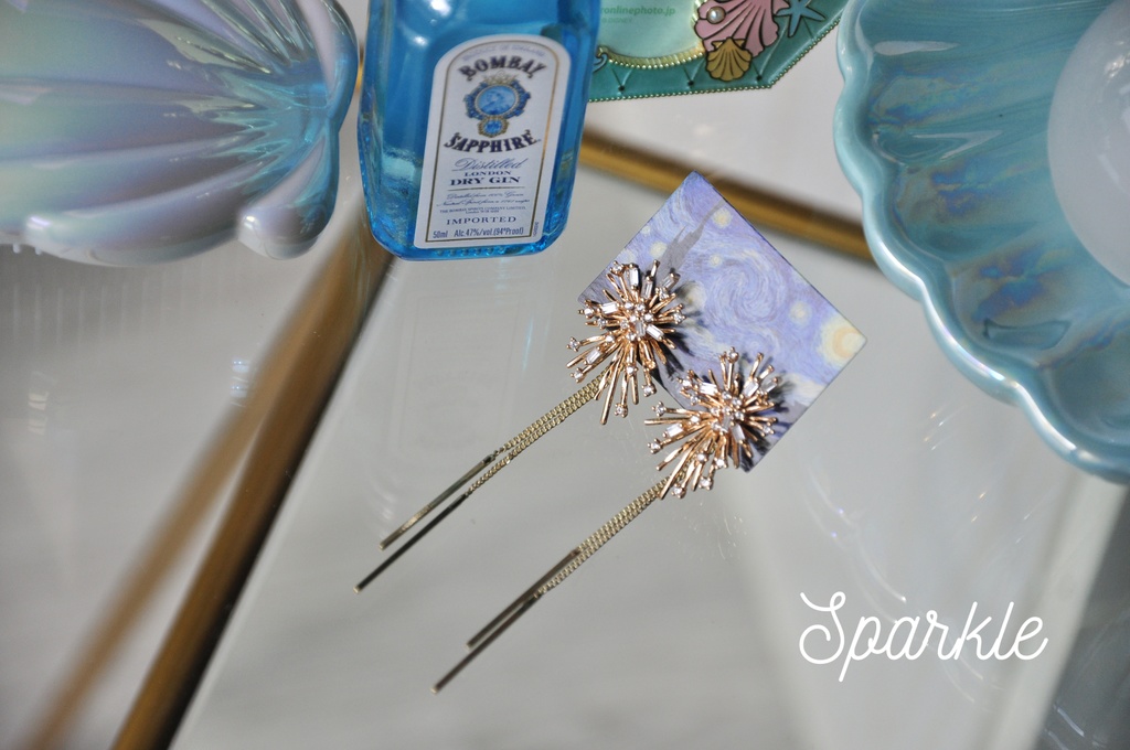 スパークルロングピアス