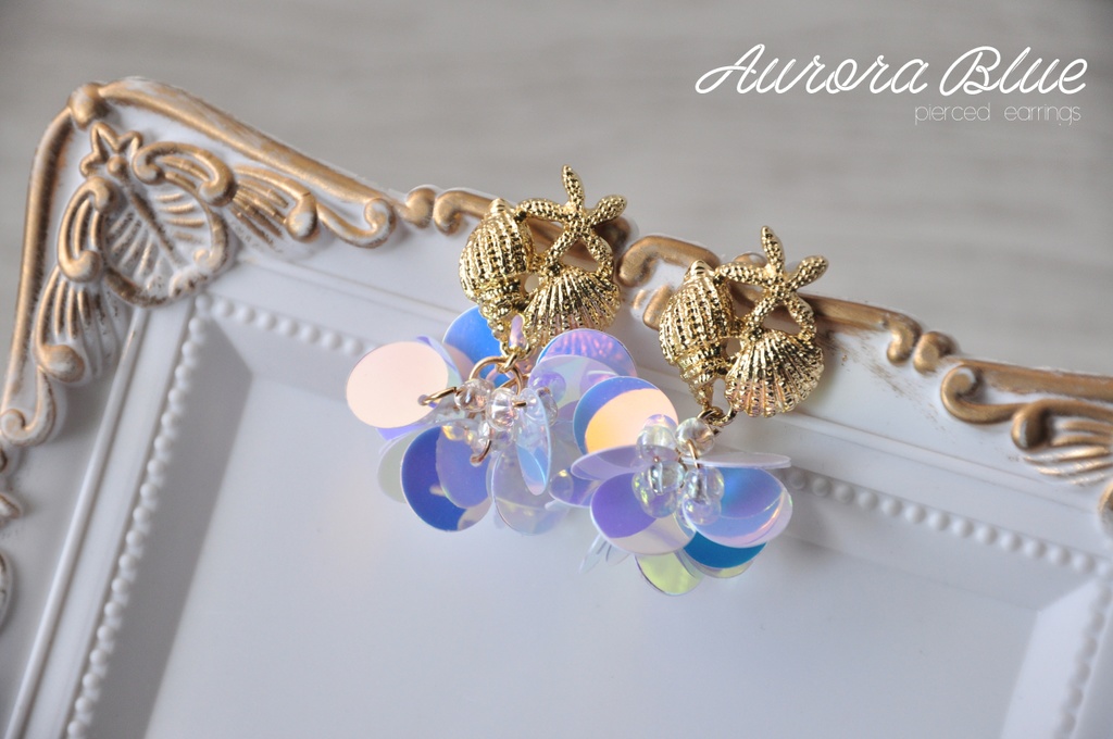 人魚の鱗【ピアス&イヤリングパーツ選択可能】