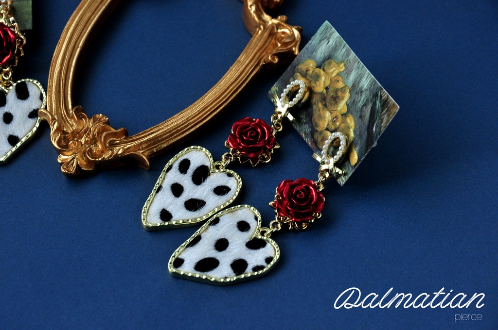 ダルメシアンハート【ピアス&イヤリング】
