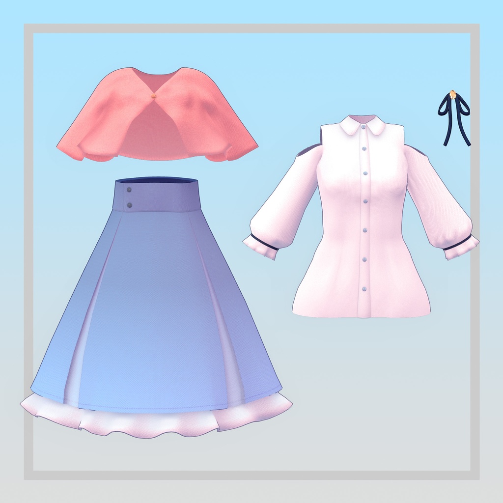 【3アバター対応】ひだまりお散歩コーデ