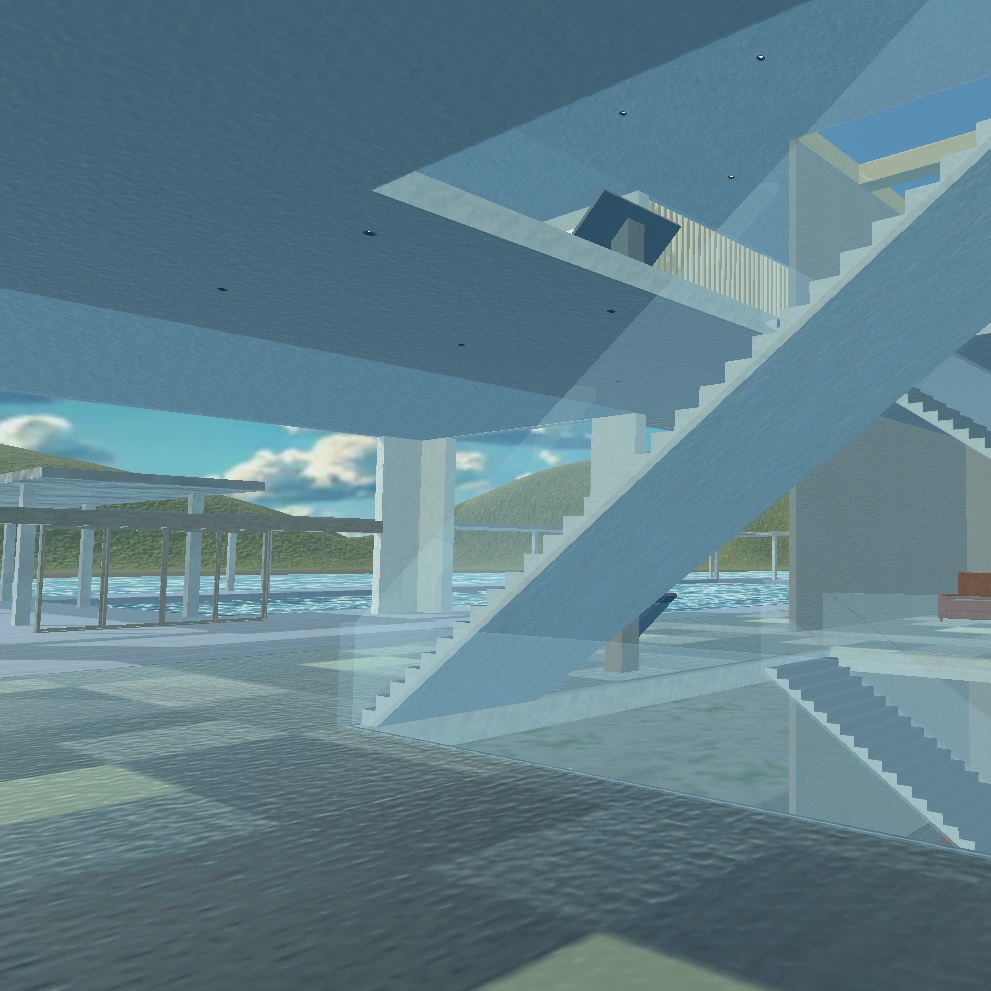 【ワールド】湖の上の美術館【土地・建物セット】