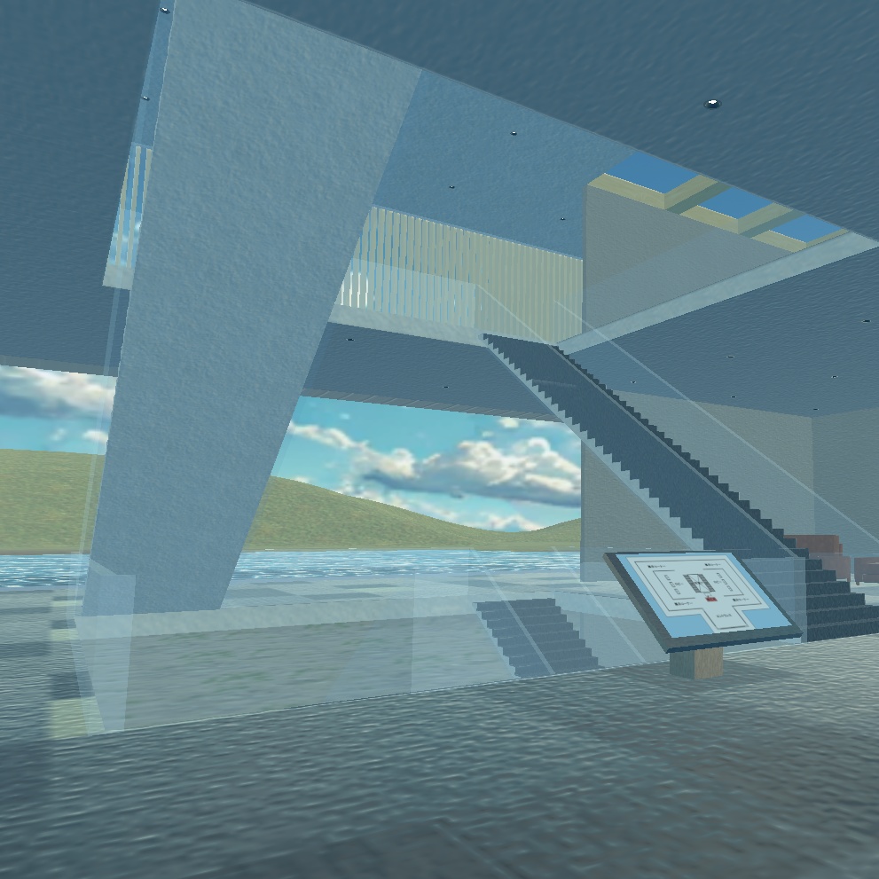 【ワールド】湖の上の美術館【土地・建物セット】