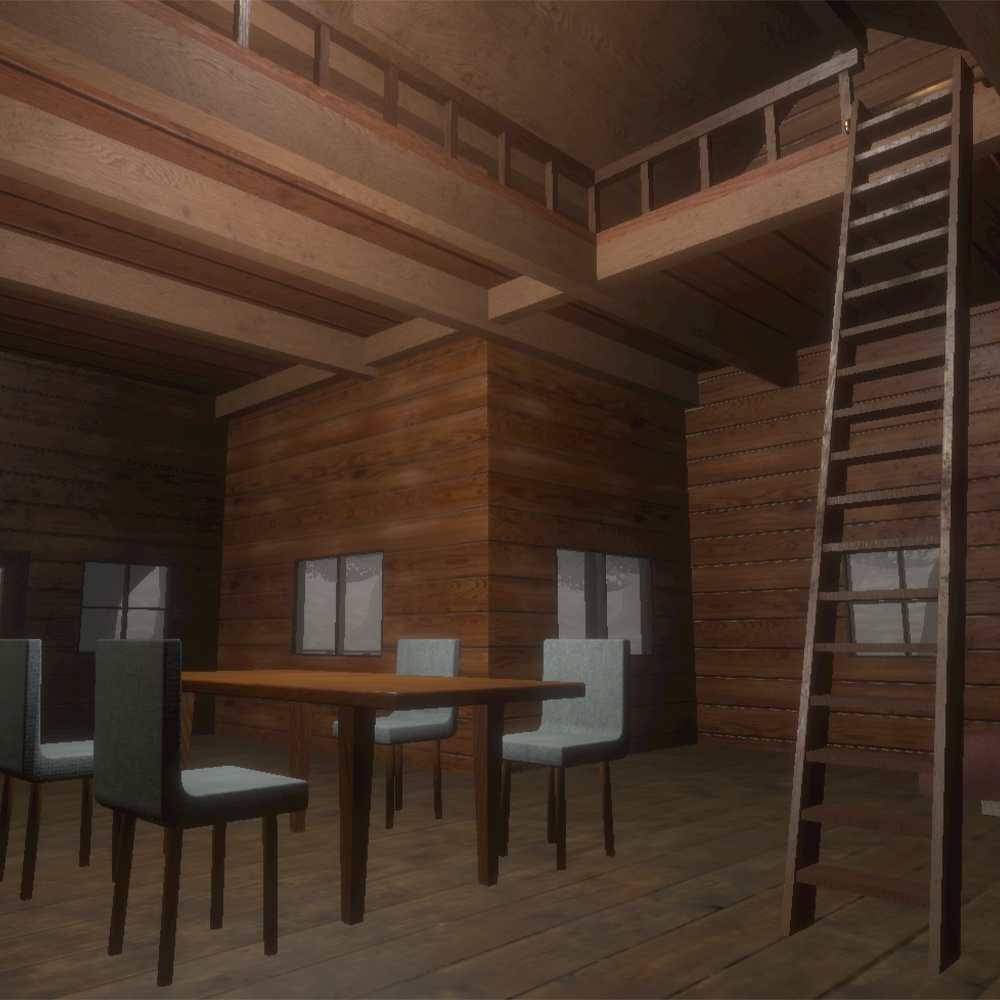 【ワールド】ぬくもりのログハウス【建物・家具セット】