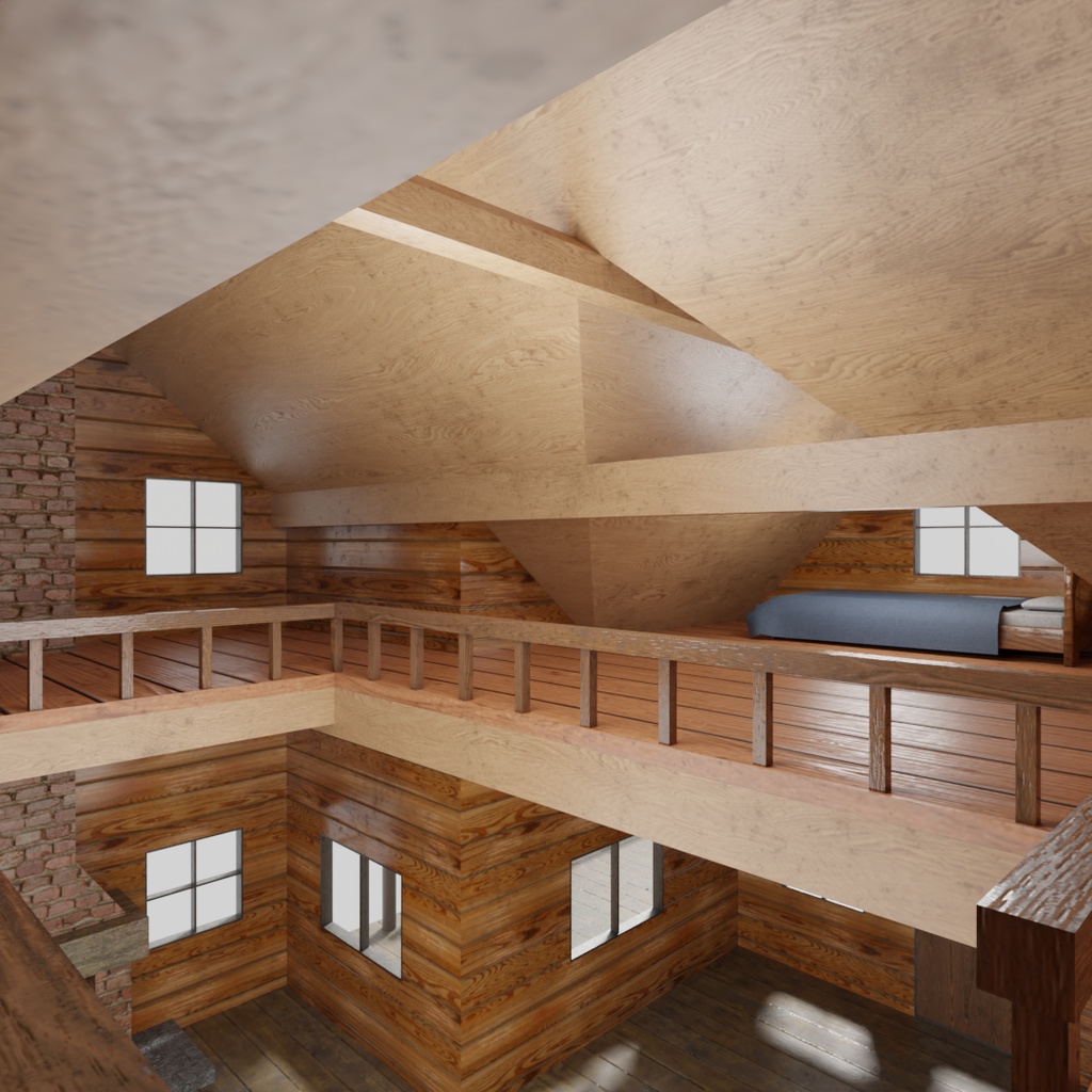 【ワールド】ぬくもりのログハウス【建物・家具セット】