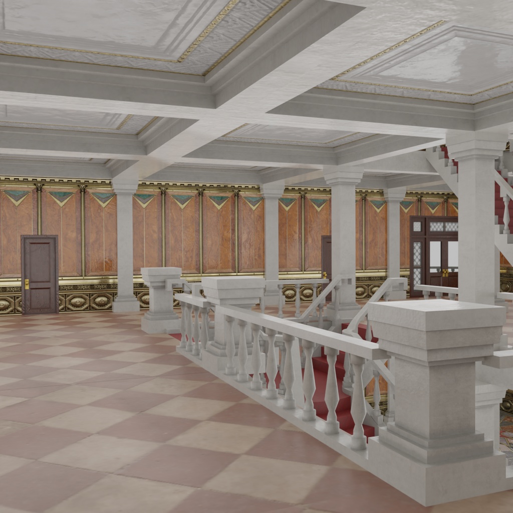 【ワールド】白亜の洋館【建物パーツセット】