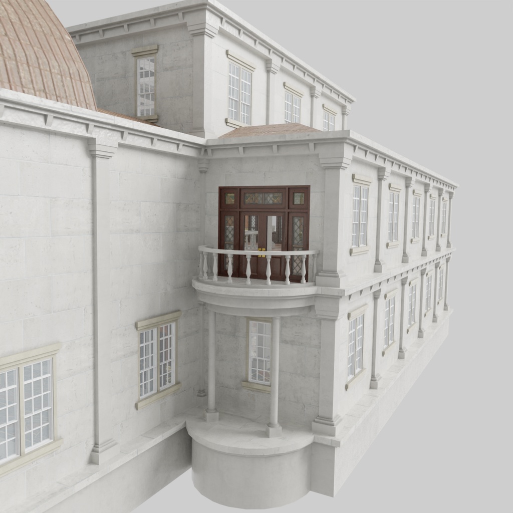 【ワールド】白亜の洋館【建物パーツセット】