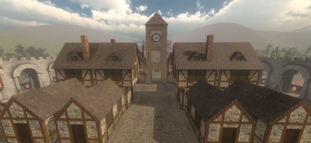 【ワールド】中世ヨーロッパ街【建物パーツセット】