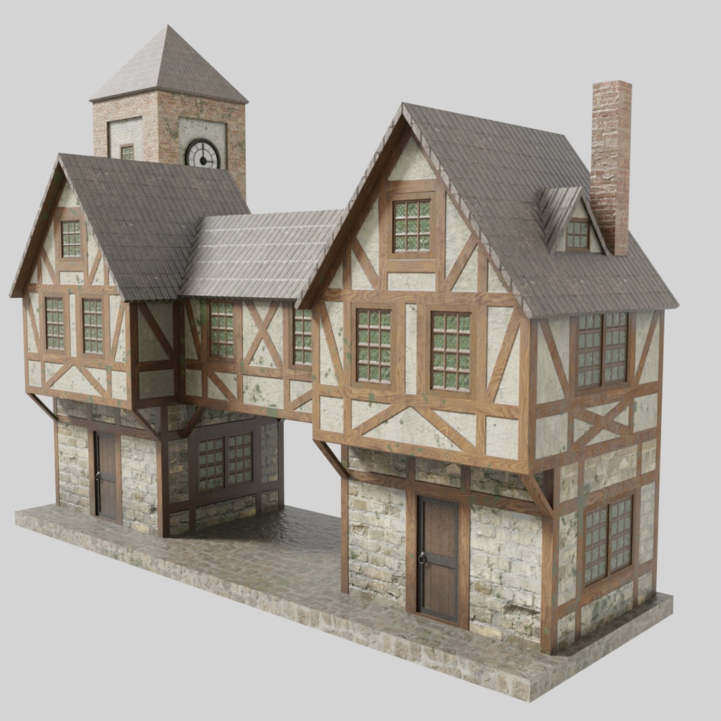 【ワールド】中世ヨーロッパ街【建物パーツセット】