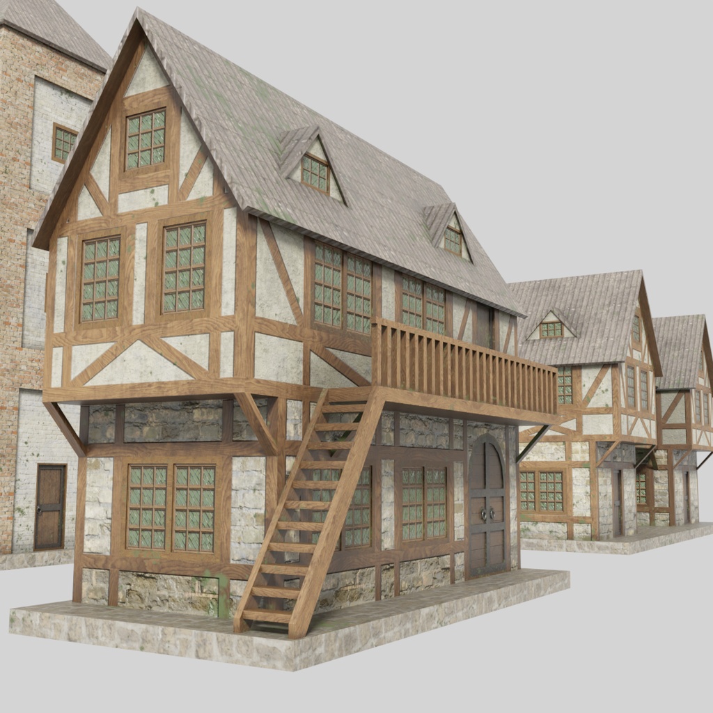 【ワールド】中世ヨーロッパ街【建物パーツセット】