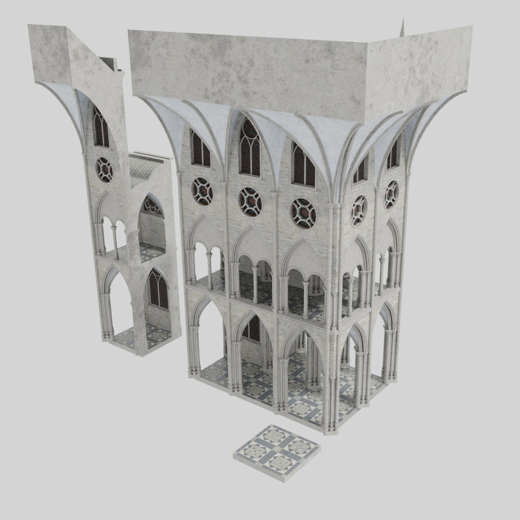 【ワールド】夢幻の大聖堂【建物パーツセット】