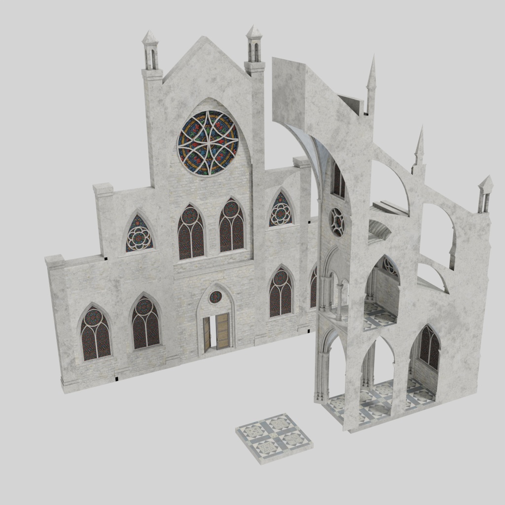 【ワールド】夢幻の大聖堂【建物パーツセット】