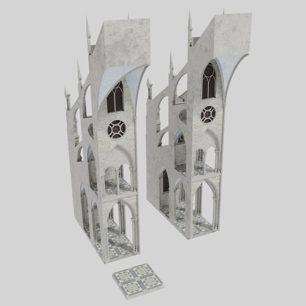 【ワールド】夢幻の大聖堂【建物パーツセット】