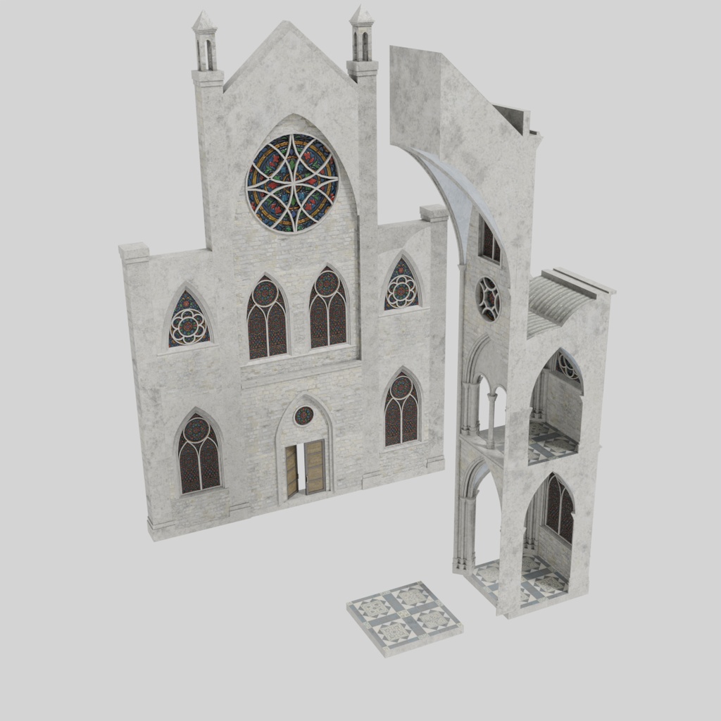 【ワールド】夢幻の大聖堂【建物パーツセット】