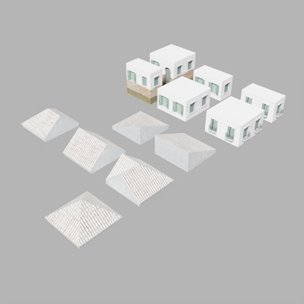 【ワールド】水の都【建物パーツセット】