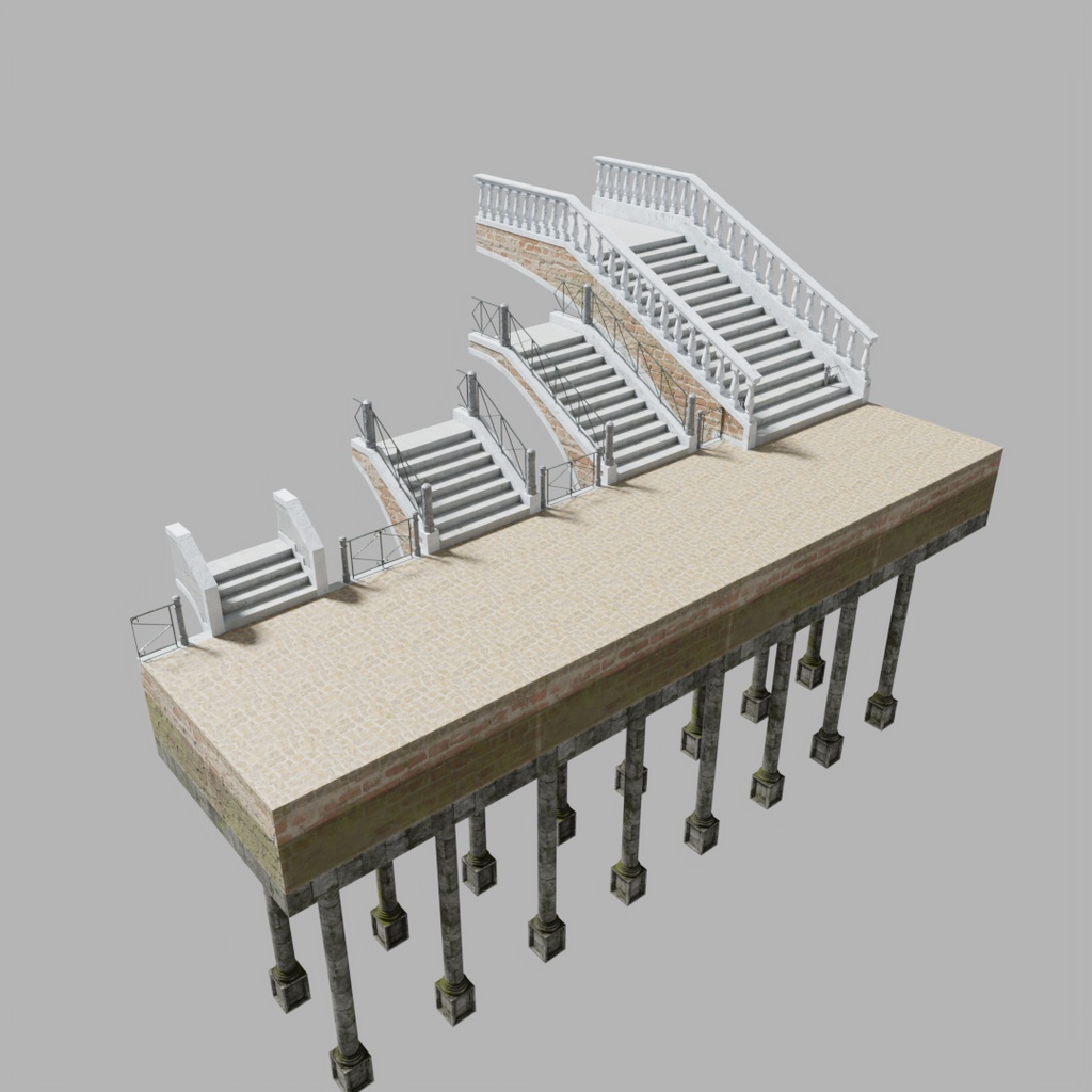 【ワールド】水の都【建物パーツセット】