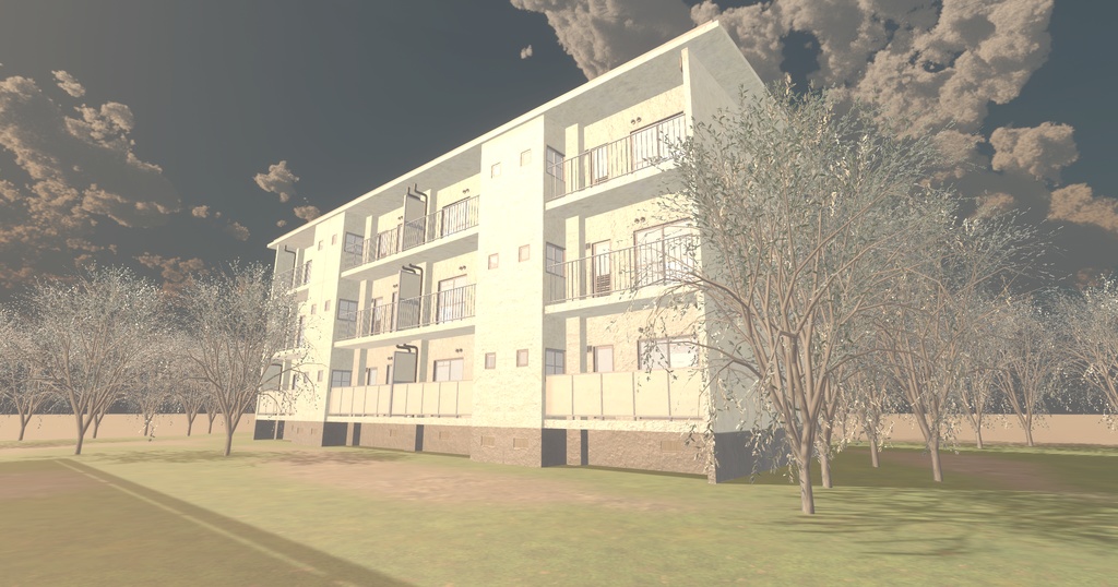 【ワールド】ノスタルジック団地【建物パーツセット】