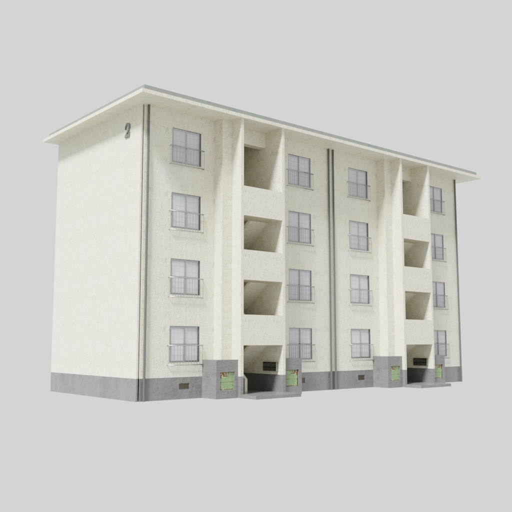 【ワールド】ノスタルジック団地【建物パーツセット】