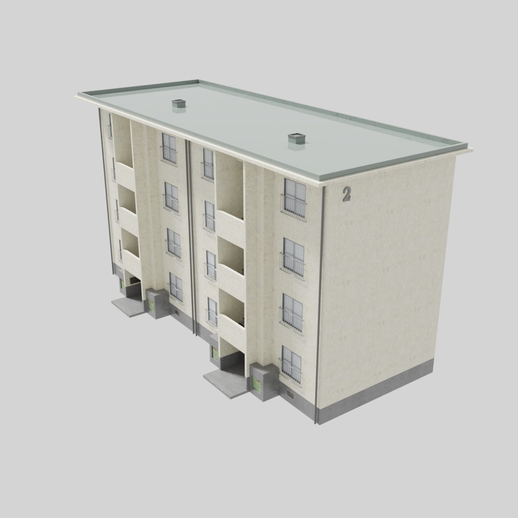 【ワールド】ノスタルジック団地【建物パーツセット】